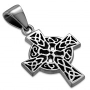 Small Celtic Trinity Cross Silver Pendant, pn363
